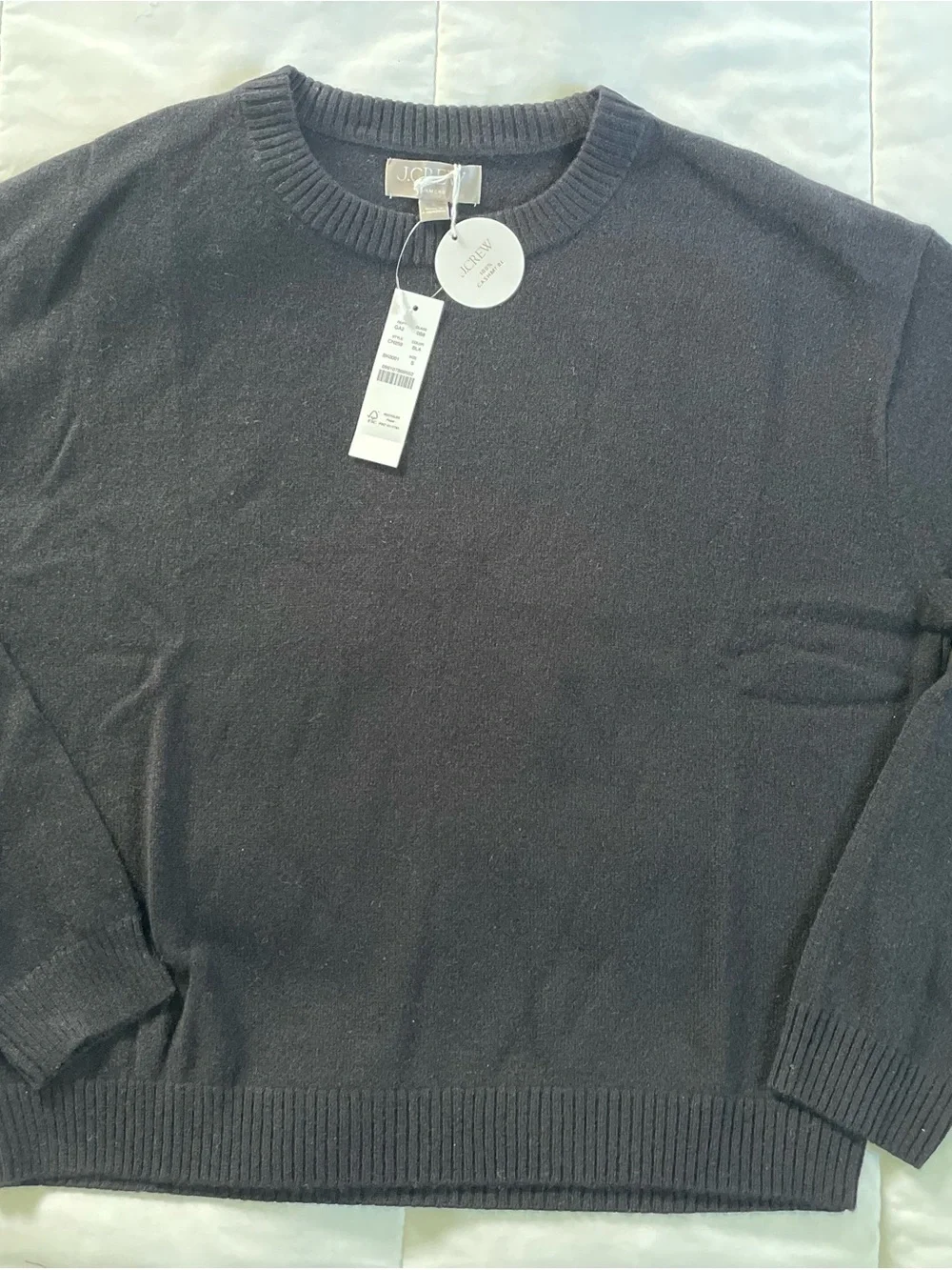 J. Crew Men’s Black 100% Cashmere Crewneck Sweater - Lightweight Knit